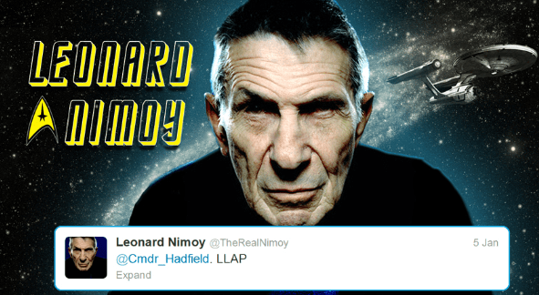 Hadfield tweets starfleet 9